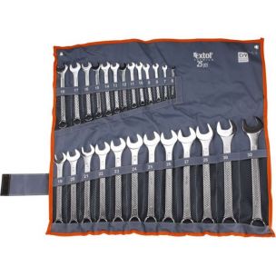 klíče očkoploché, sada 25 ks, 6-32 mm, CrV EXTOL PREMIUM